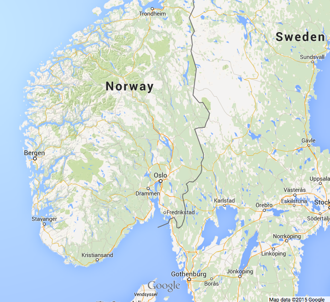 Map of Southern Norway